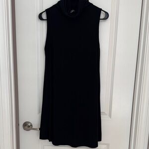 Sleeveless Black Turtleneck Dress